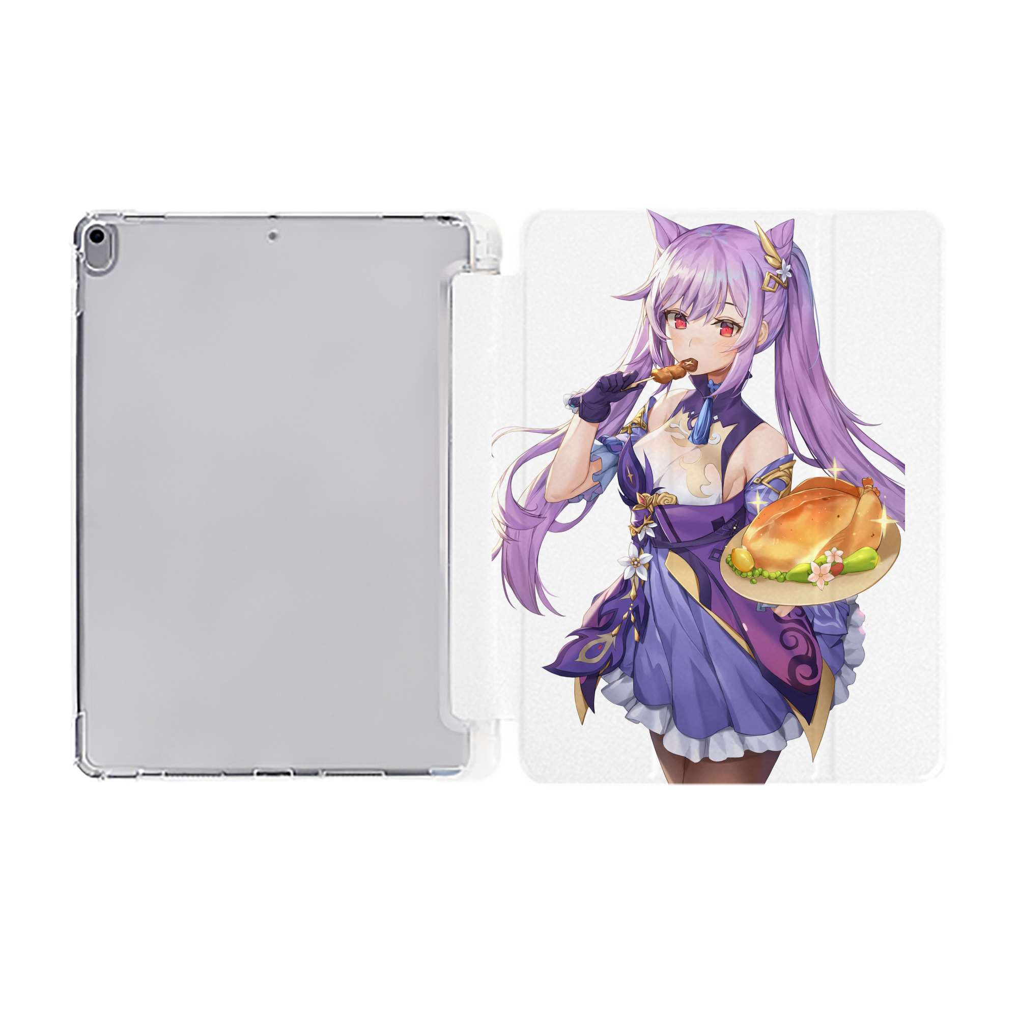 げんし神 刻晴 こくせい genshin Kokusei IPad ケース ペン収納付き 三つ折りスタンド PUレザー×シリコン 対応機種9.5/10.5/10.9インチ